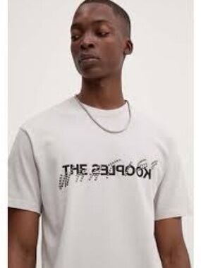 NWT The Kooples Gray Short-Sleeve Men’s Studded Tee with Black Script